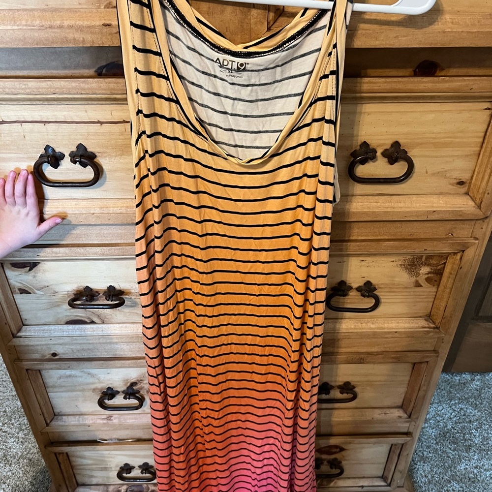 Striped Sleeveless Ombre Dress